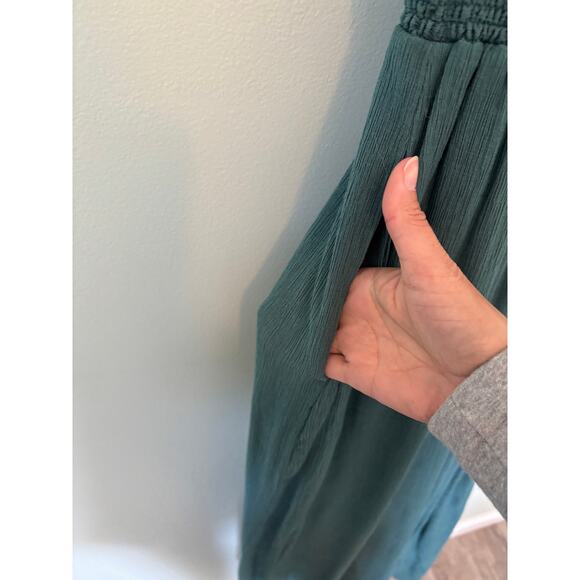 Anthropologie Bionda Plisse Jumpsuit Size Medium Turquoise - Picture 9 of 13